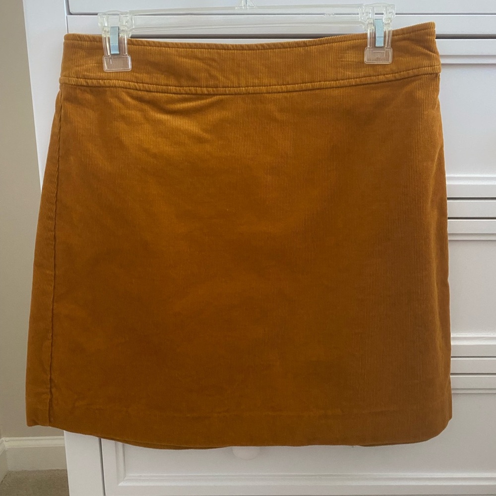 J.Crew Gold Corduroy Skirt